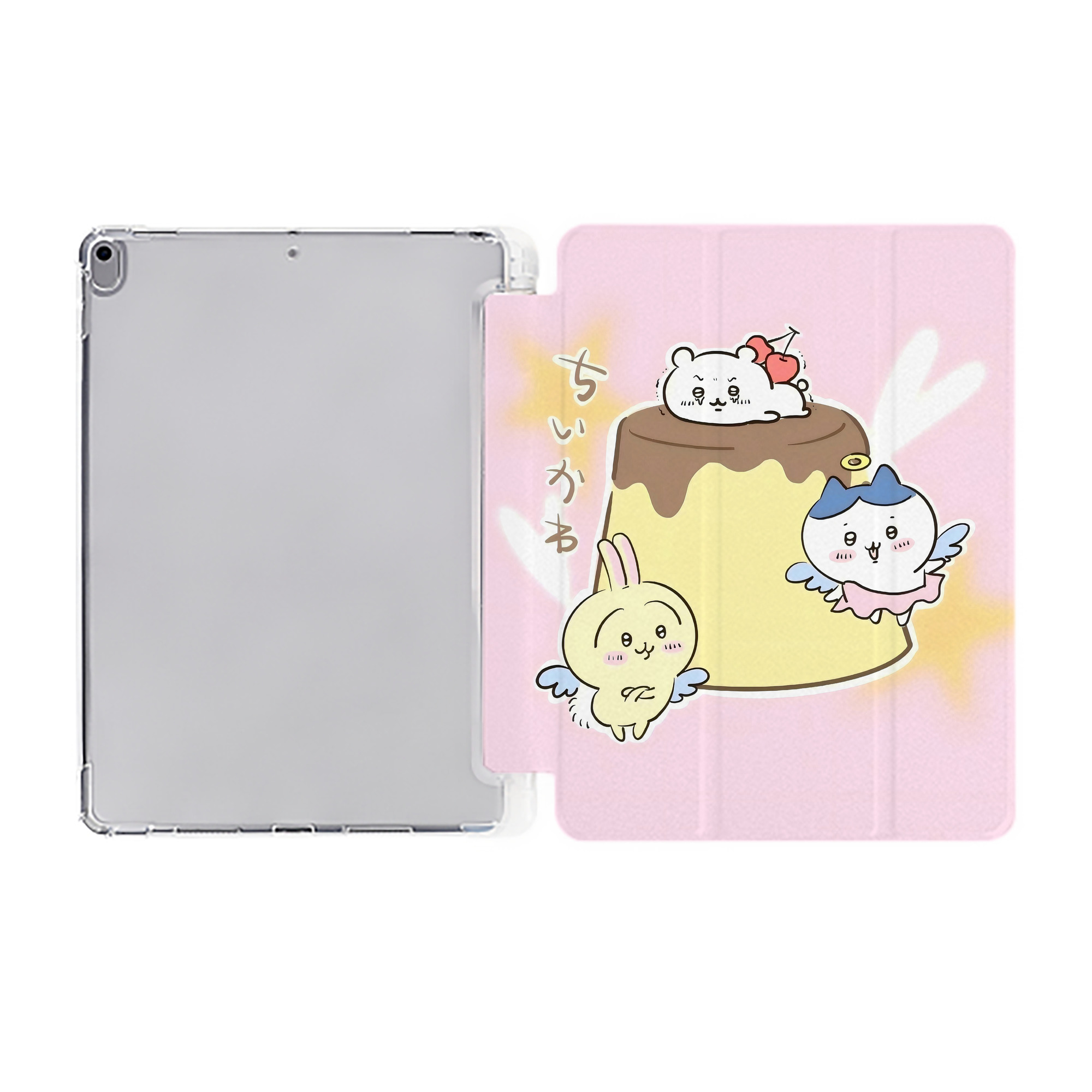 （画像用） ちいかわ Chii-kawa IPad ケース ペン収納付き 三つ折りスタンド PUレザー×シリコン 対応機種9.5/10.5/10.9インチ